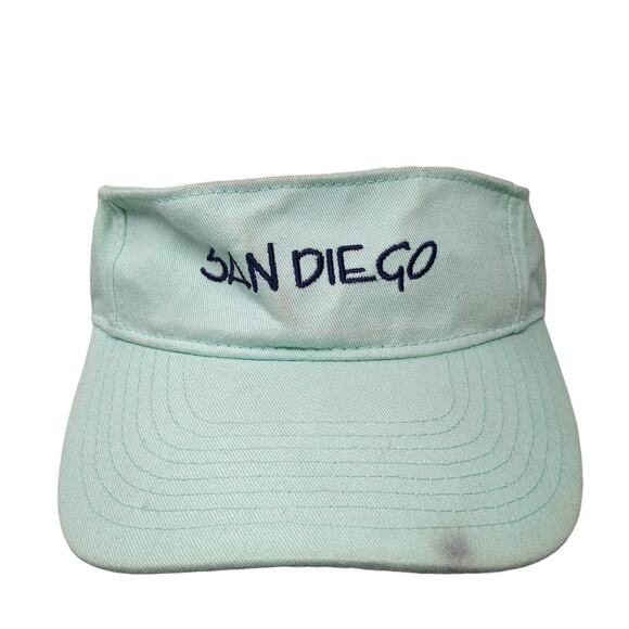 San Diego Strapback Visor Hat Green One Size Adjustable River Beach - Picture 1 of 8